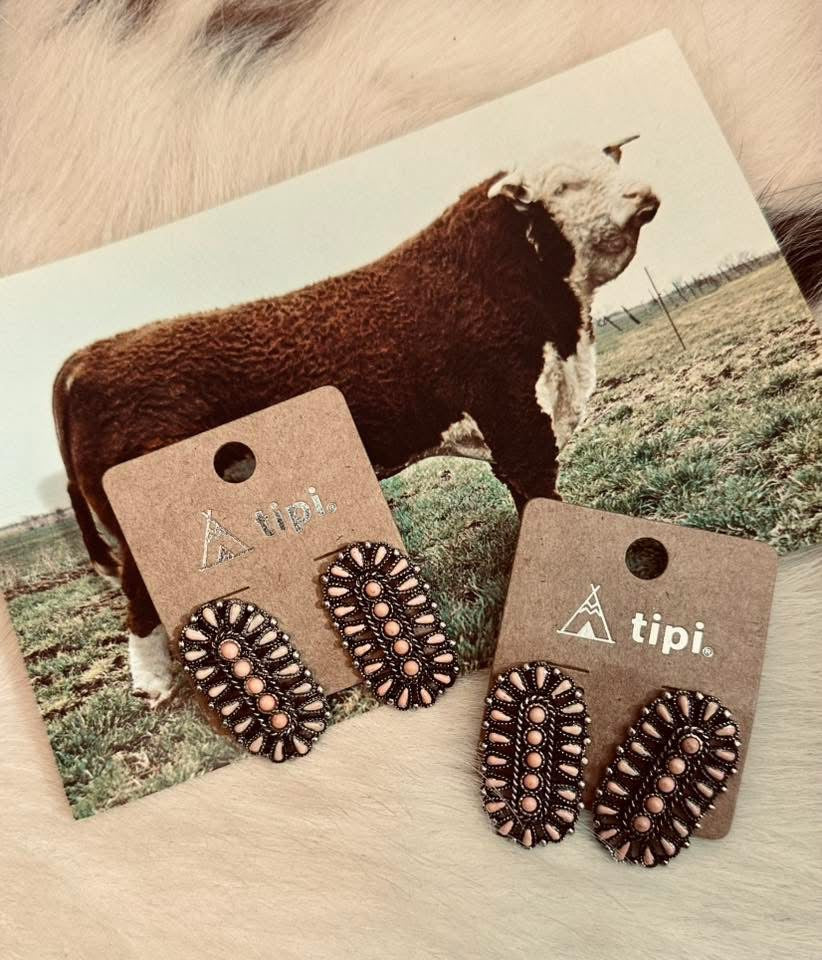 Pink Cluster Earrings