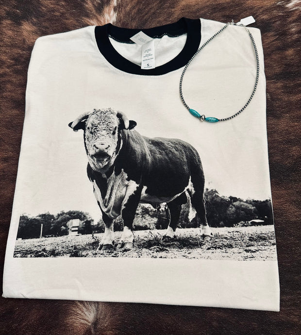 The Horned Bull Ringer Tee