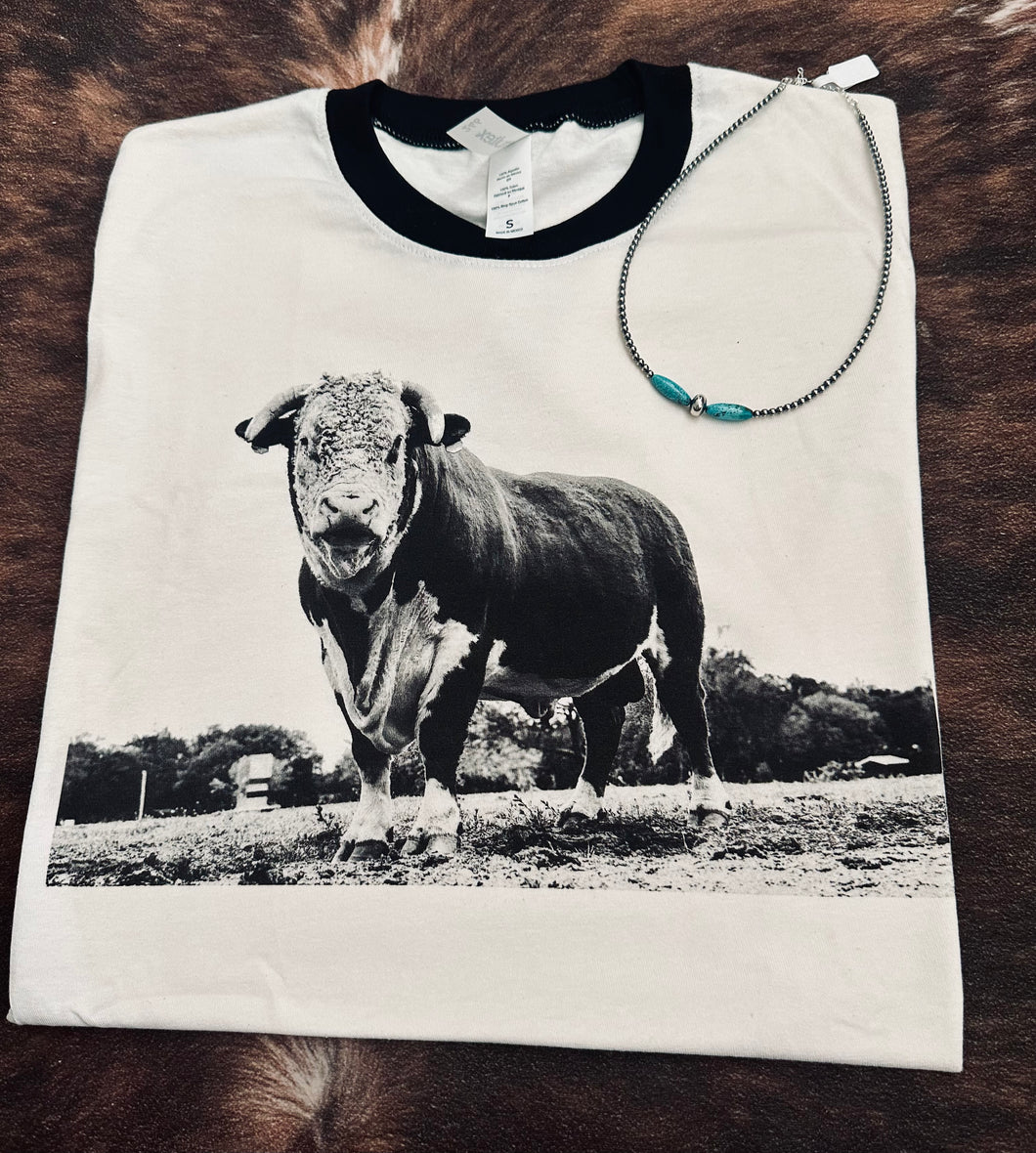 The Horned Bull Ringer Tee