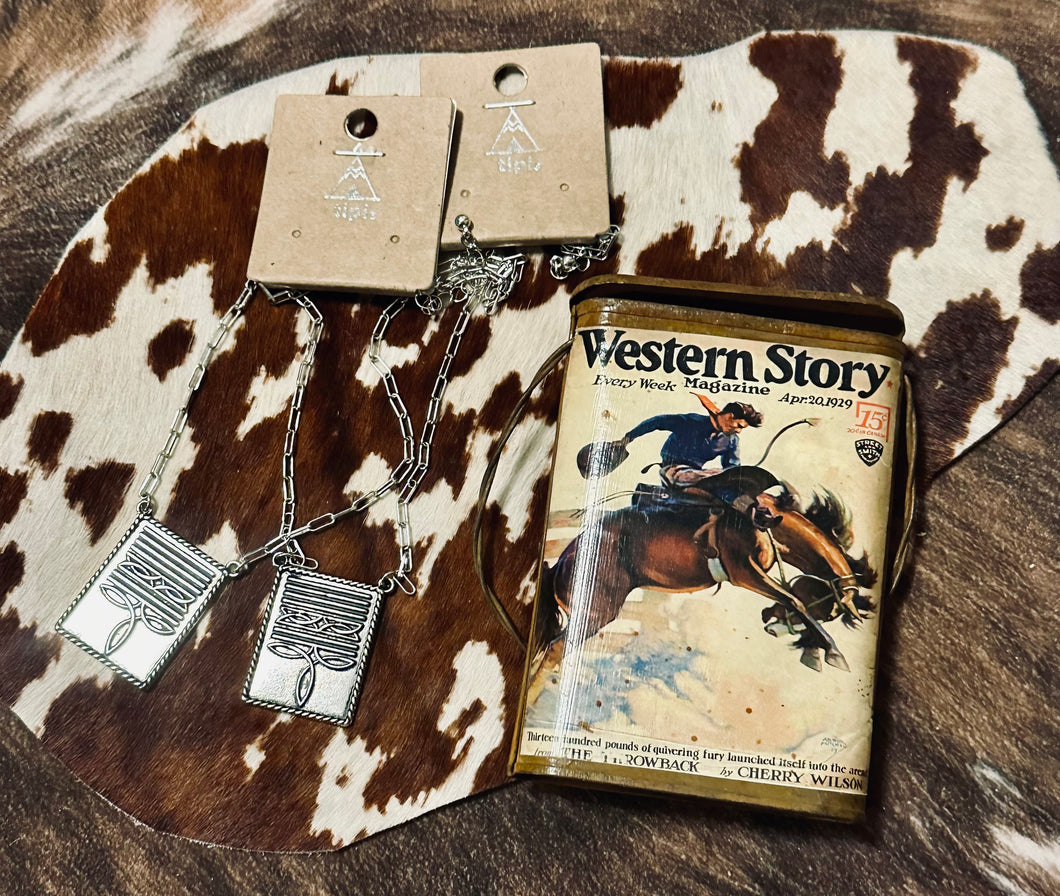 Boot Stitch Pendant Necklace