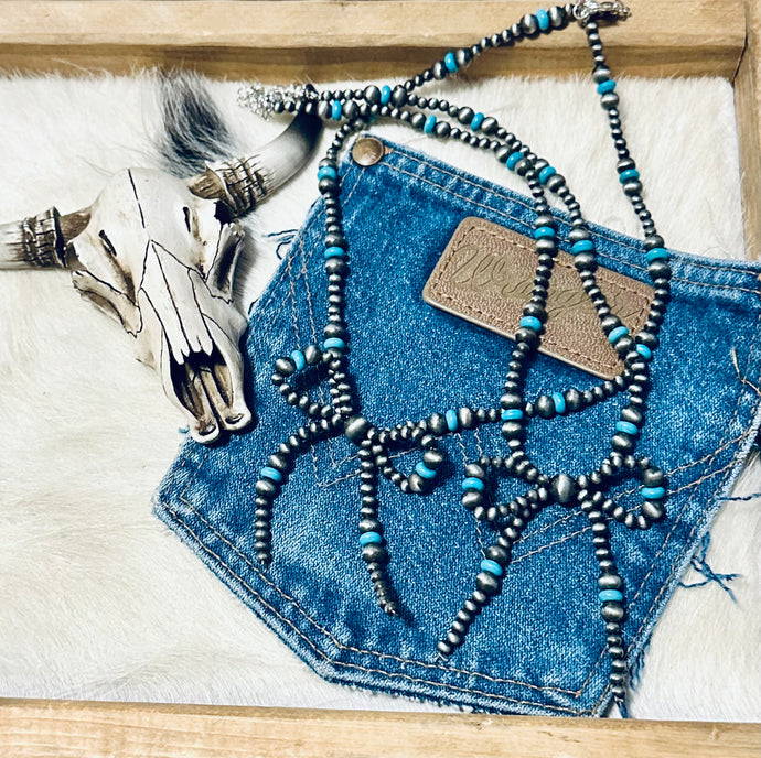 Faux Pearl Bow Necklace