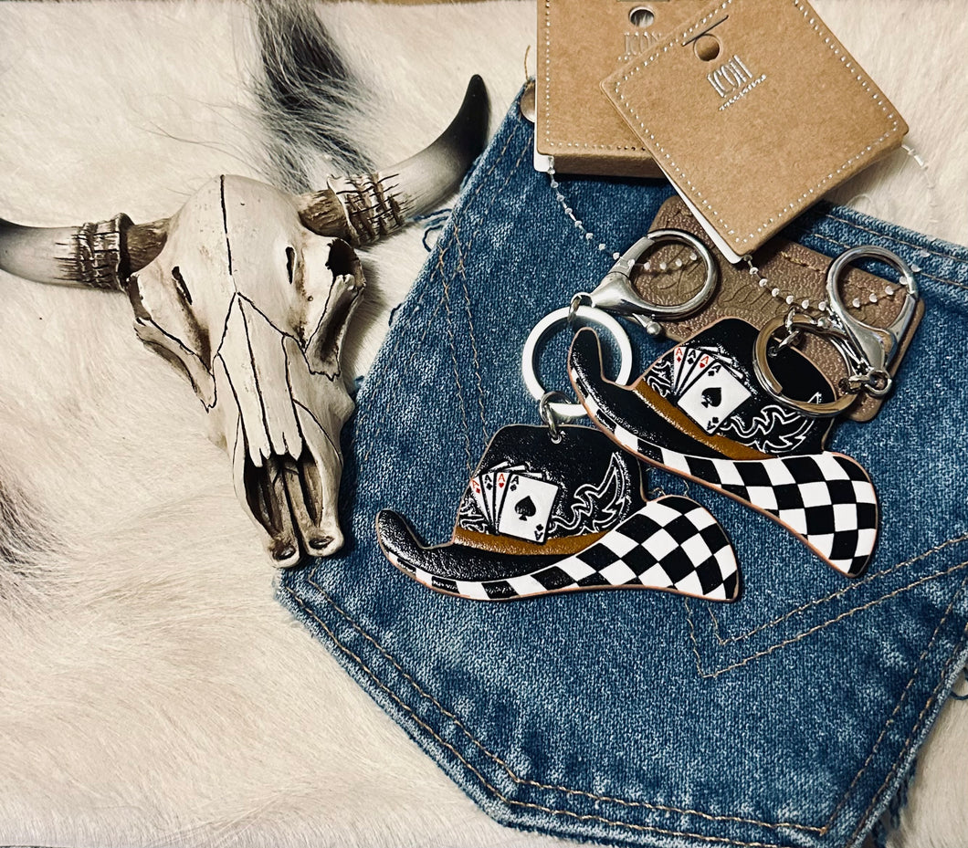 Checkered Cowboy Keychain